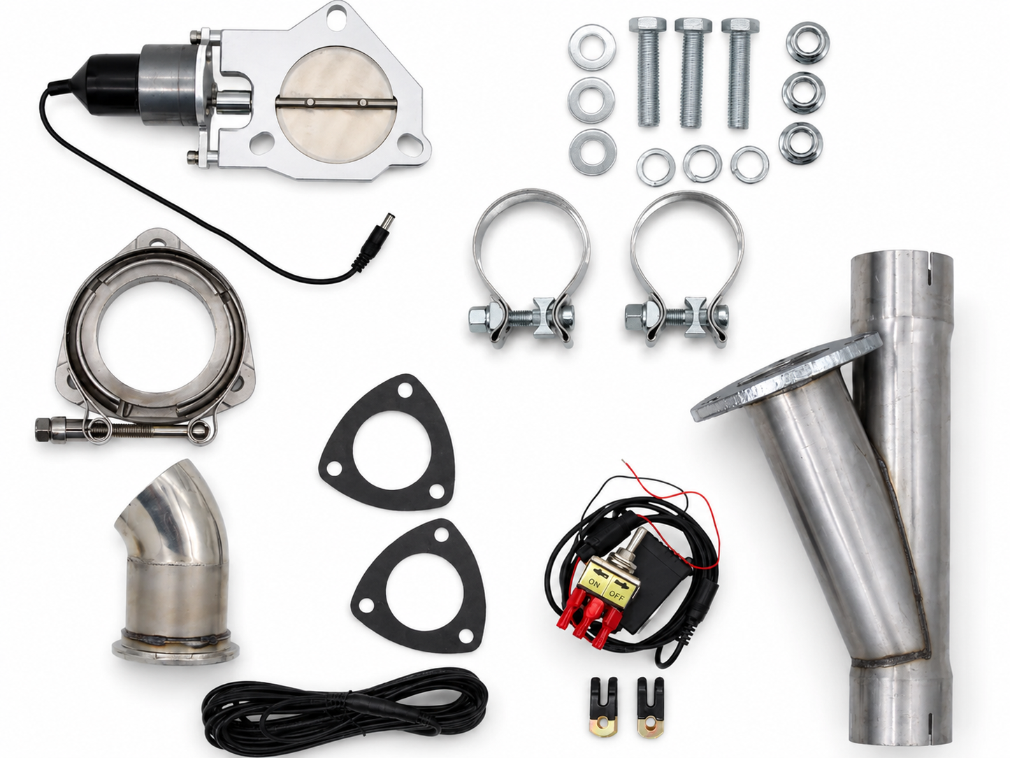 Granatelli 3-Inch Single Round Electronic Mild Steel Slip-Fit Exhaust Cutout Kit – 303530