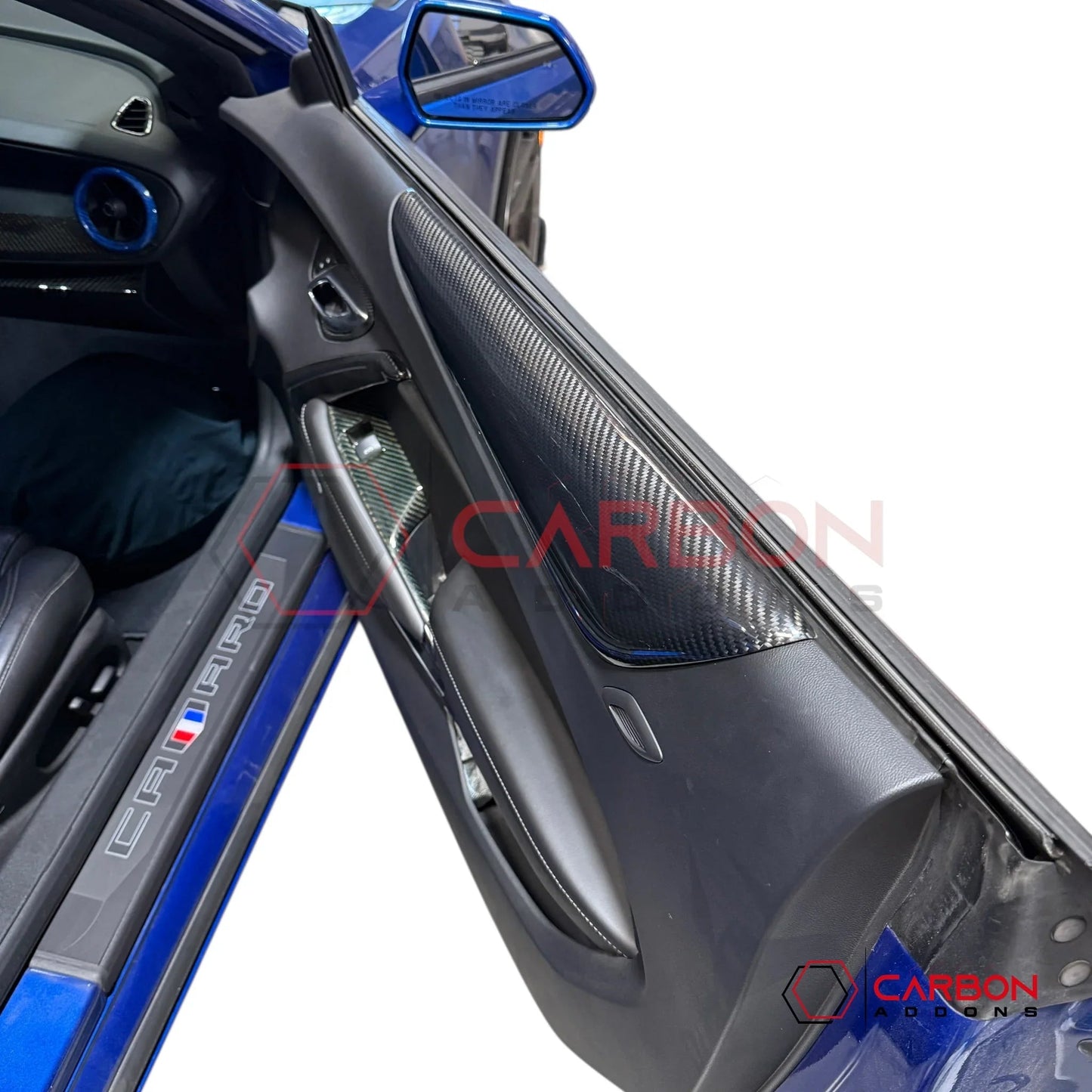 2016–2024 Chevrolet Camaro Real Carbon Fiber Door Panel Armrest Trim Cover