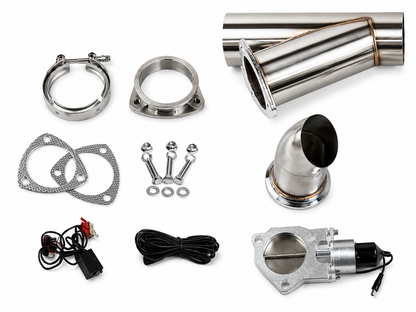 Granatelli 3-Inch Single Round Electronic Stainless Steel Weld-In Exhaust Cutout Kit – 307530