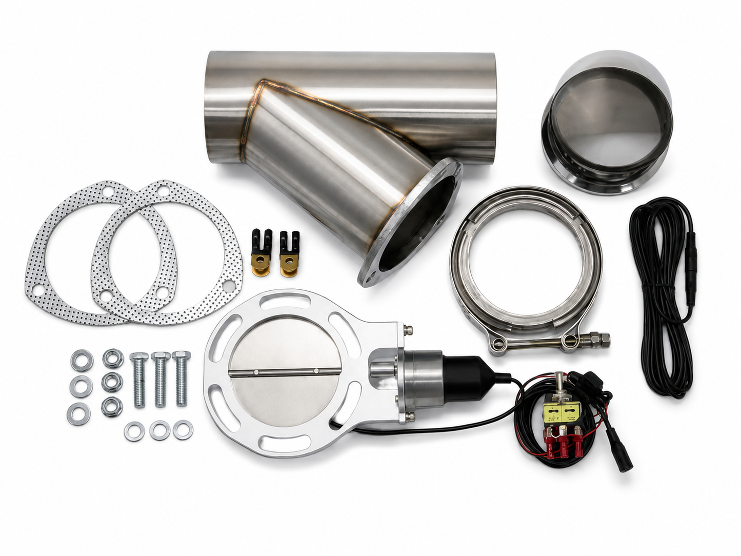Granatelli 4-Inch Single Round Electronic Stainless Steel Weld-In Exhaust Cutout Kit – 307540