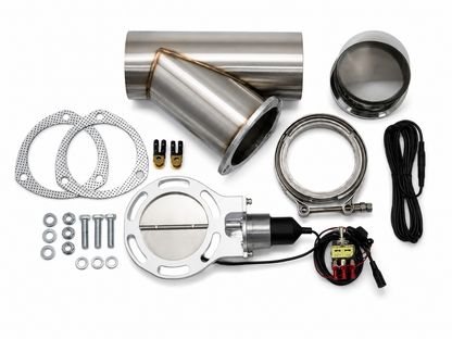 Granatelli 4-Inch Single Round Electronic Stainless Steel Weld-In Exhaust Cutout Kit – 307540