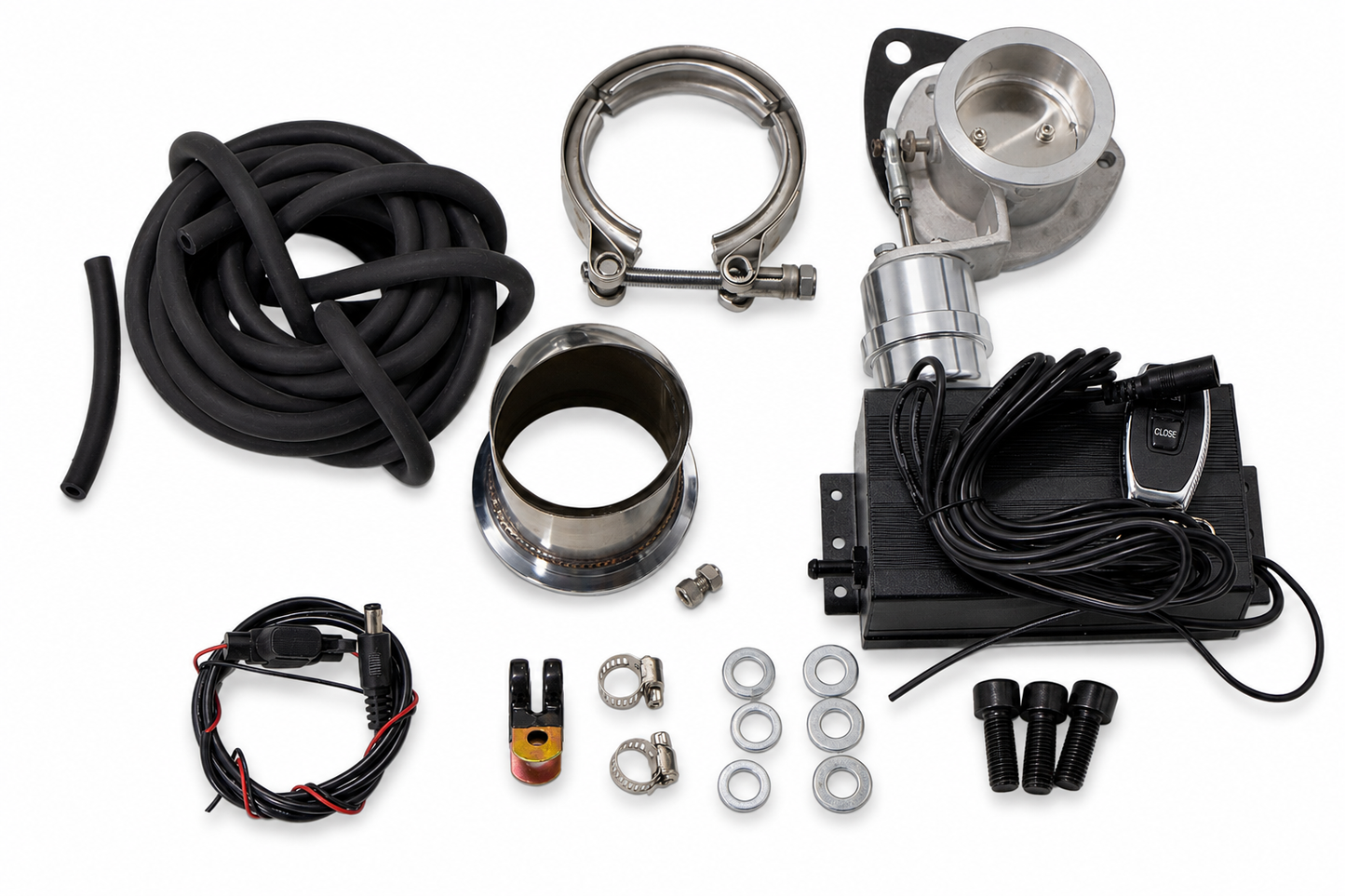 Granatelli 2.5-Inch Dual Round Vacuum/Pressure-Controlled Electronic Stainless Steel Slip-Fit Exhaust Cutout Kit – 309525K