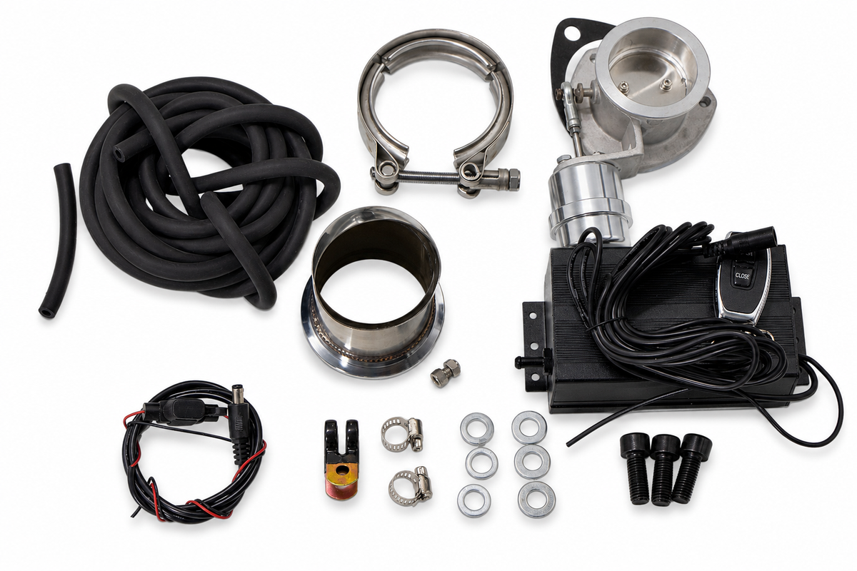 Granatelli 3-Inch Dual Round Vacuum/Pressure-Controlled Electronic Stainless Steel Slip-Fit Exhaust Cutout Kit – 309530K