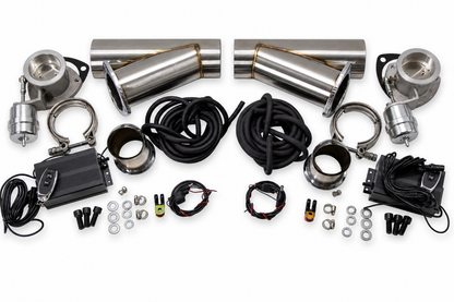 Granatelli 3-Inch Dual Round Vacuum/Pressure-Controlled Electronic Stainless Steel Slip-Fit Exhaust Cutout Kit – 309530K