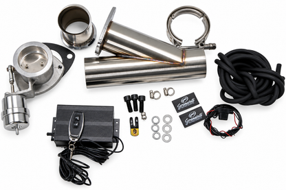 Granatelli 2.5-Inch Single Round Vacuum/Pressure-Controlled Electronic Stainless Steel Weld-In Exhaust Cutout Kit – 309625
