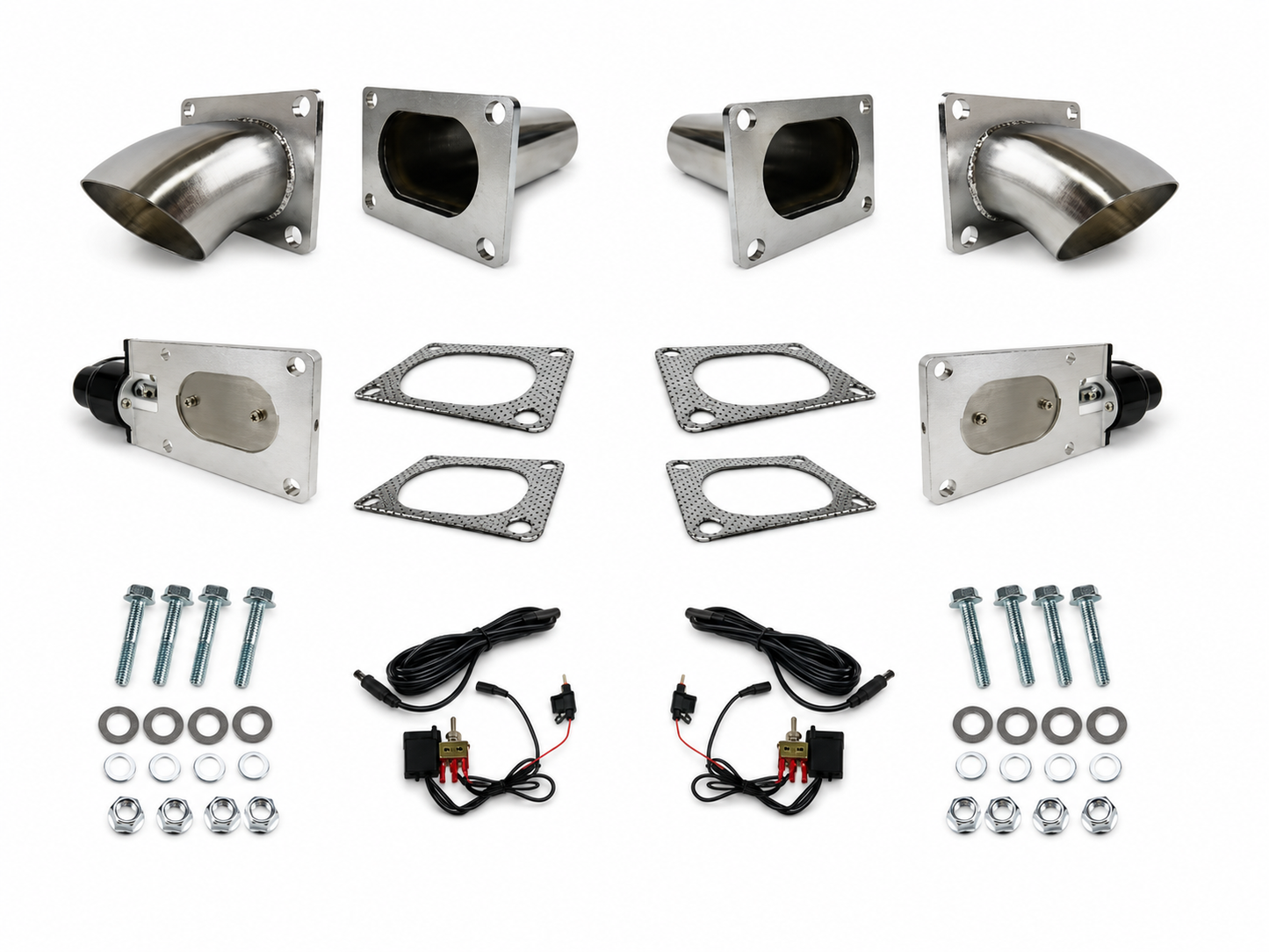 Granatelli 3" Dual Oval Electronic Stainless Steel Weld-In Exhaust Cutout Kit – 313530D