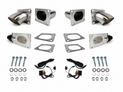 Granatelli 3" Dual Oval Electronic Stainless Steel Weld-In Exhaust Cutout Kit – 313530D