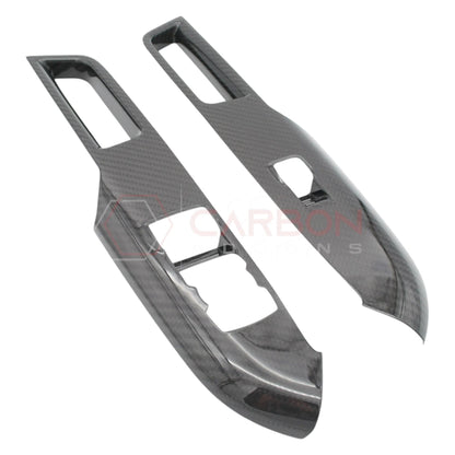 Real Carbon Fiber Window Switch Control Trim Covers V2 for 2024+ Ford Mustang