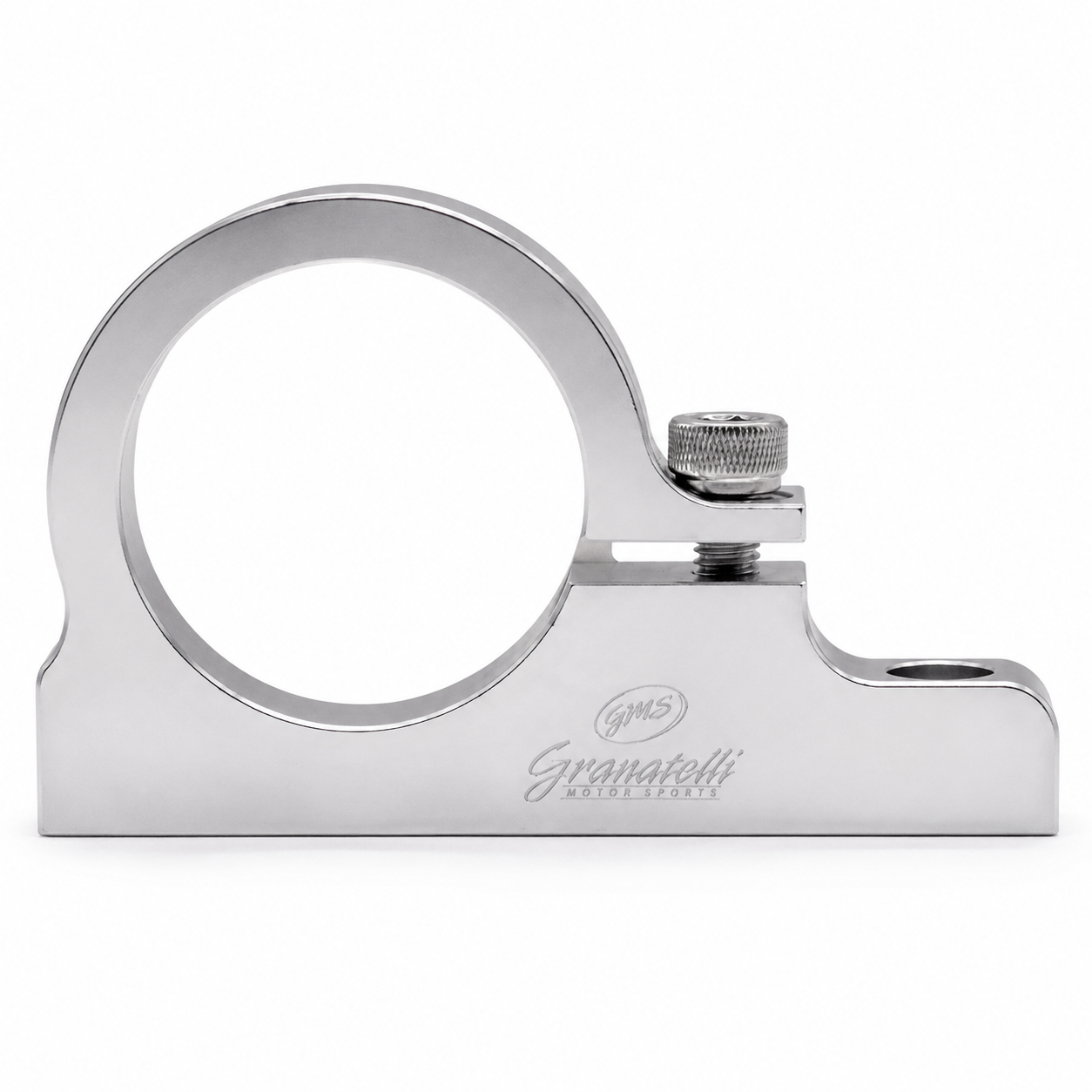Granatelli Universal 2.00" (50mm) Aluminum Fuel Filter Mounting Bracket – Clear Anodized – 383550C