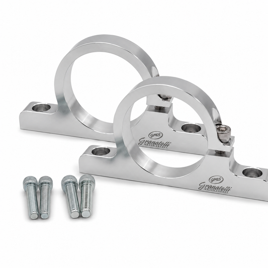 Granatelli Universal 1.75" (44mm) Aluminum Fuel Filter Mounting Bracket – Clear Anodized – 383544C