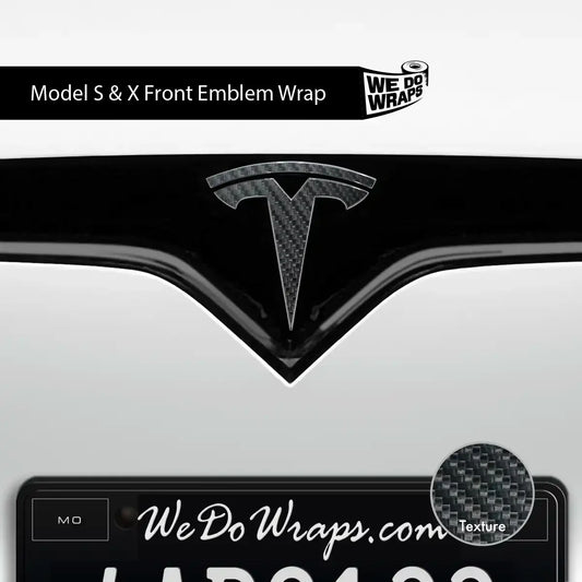 3M Carbon Fiber Tesla Emblem Decals (Front + Back) | Model S