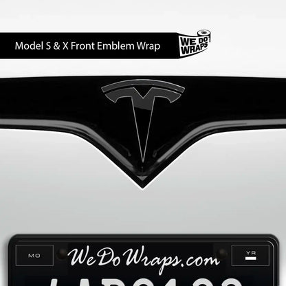 3M Gloss Black Tesla Emblem Decals (Front + Back) | Model S