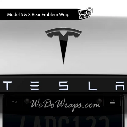 3M Gloss Black Tesla Emblem Decals (Front + Back) | Model S