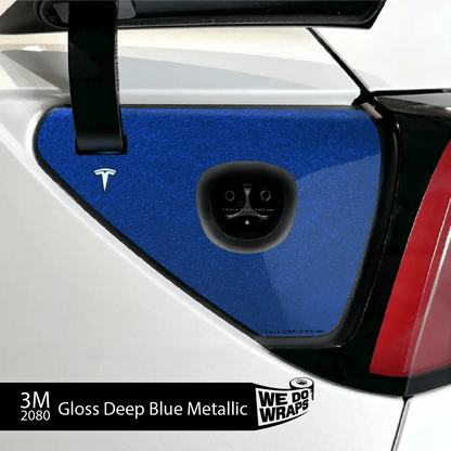 3M Deep Blue Metallic Tesla Charge Port Wrap | Model Y