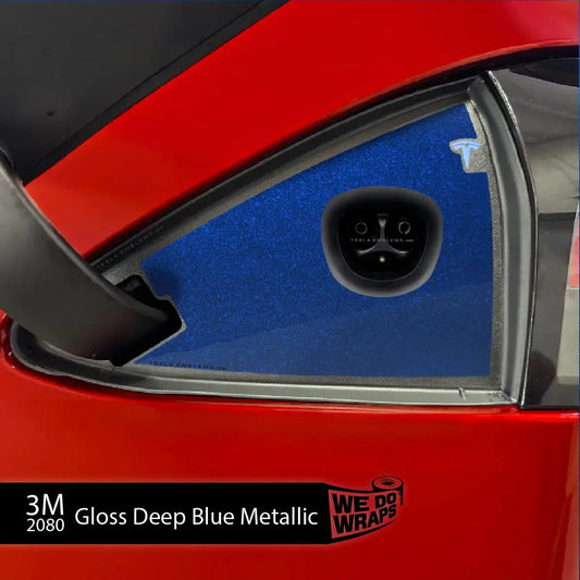 3M Deep Blue Metallic Tesla Charge Port Wrap | Model S