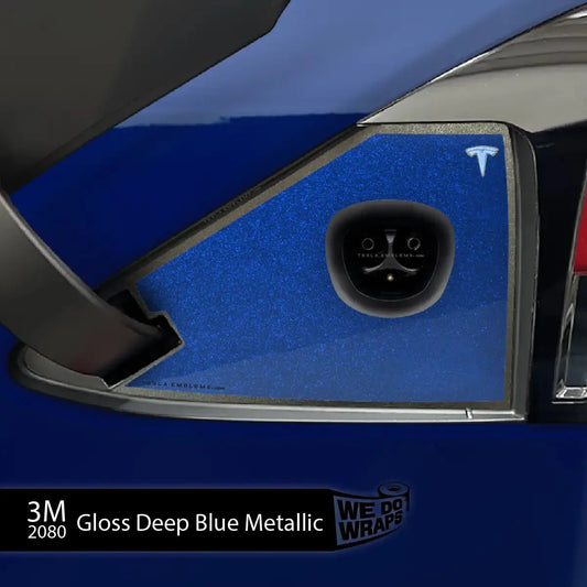 3M Deep Blue Metallic Tesla Charge Port Wrap | Model X