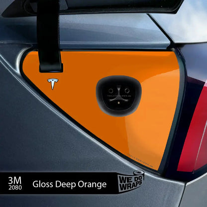 3M Gloss Deep Orange Tesla Charge Port Wrap | Model 3