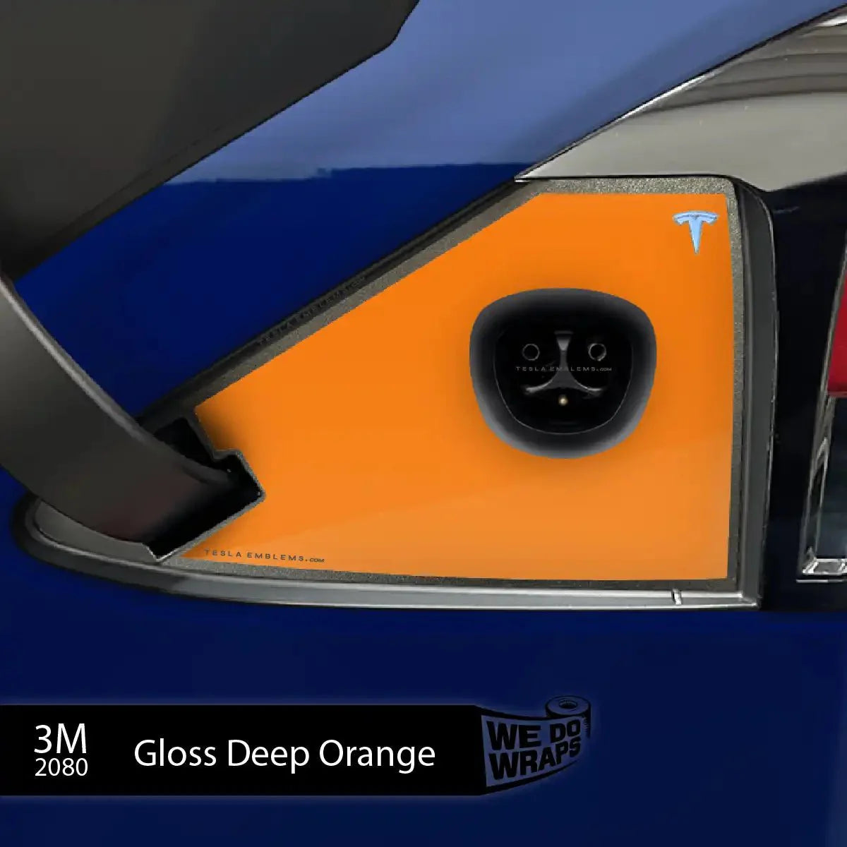 3M Gloss Deep Orange Tesla Charge Port Wrap | Model X