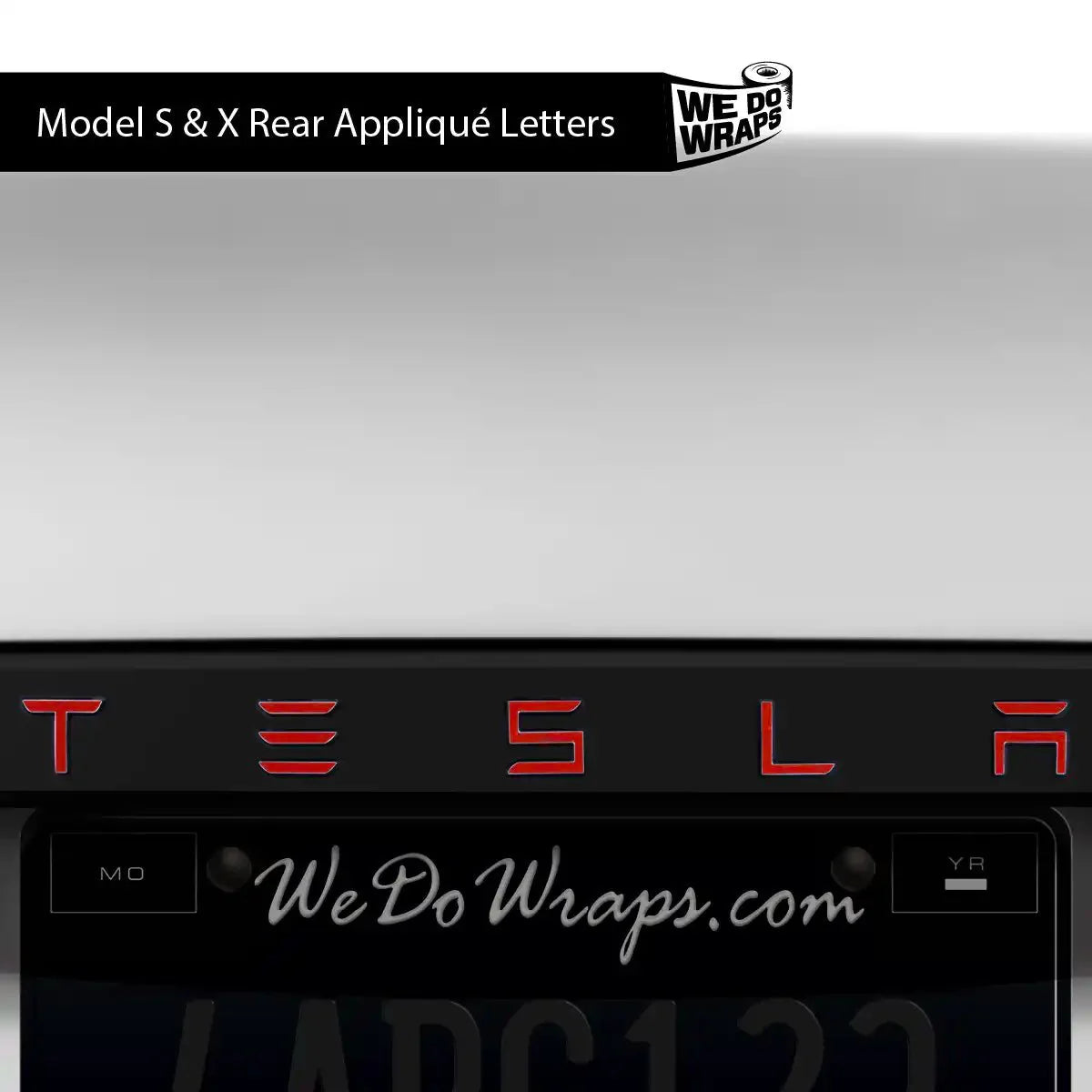 3M Gloss Dragon Fire Red Tesla Emblem Decals (Front + Back) | Model S