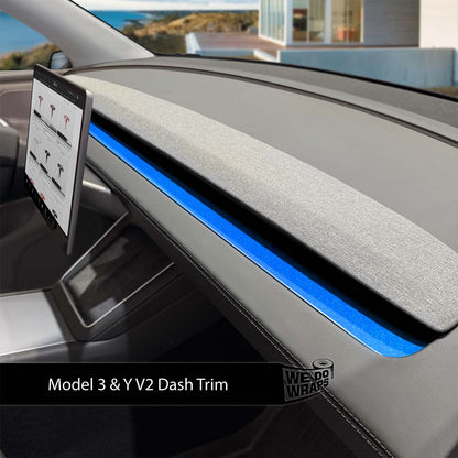 3M Gloss Fire Blue Tesla Dash Trim Wrap | Model Y 2026