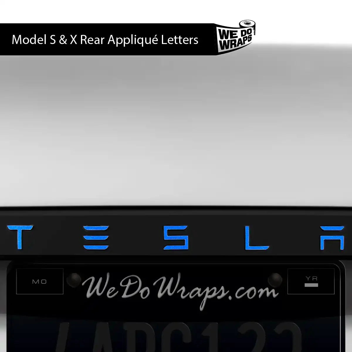 3M Gloss Fire Blue Tesla Emblem Decals (Front + Back) | Model X
