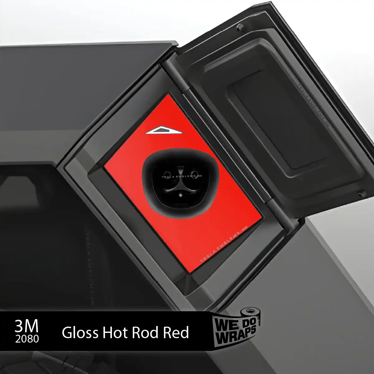 3M Gloss Hot Rod Red Tesla Charge Port Wrap | Cybertruck