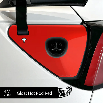 3M Gloss Hot Rod Red Tesla Charge Port Wrap | Model Y