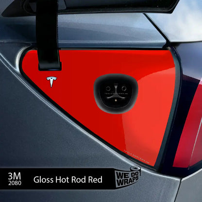 3M Gloss Hot Rod Red Tesla Charge Port Wrap | Model 3