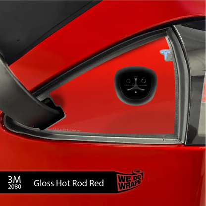 3M Gloss Hot Rod Red Tesla Charge Port Wrap | Model S