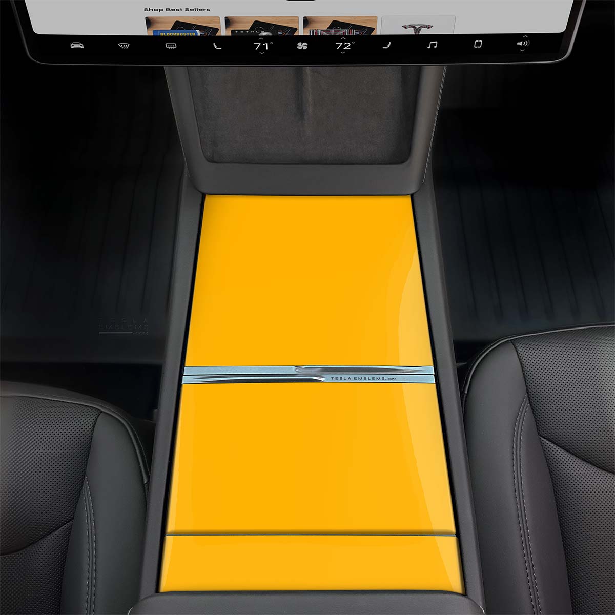 3M Gloss Sunflower Yellow | Tesla Center Console Wrap Kit | Model Y 2026