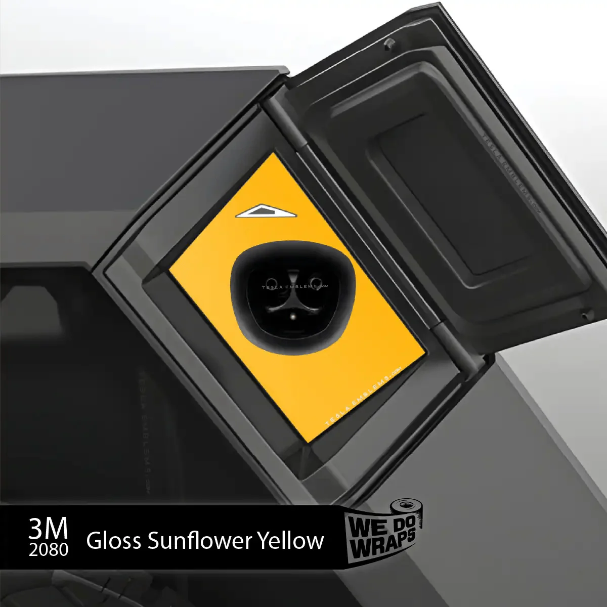 3M Gloss Sunflower Yellow Tesla Charge Port Wrap | Cybertruck