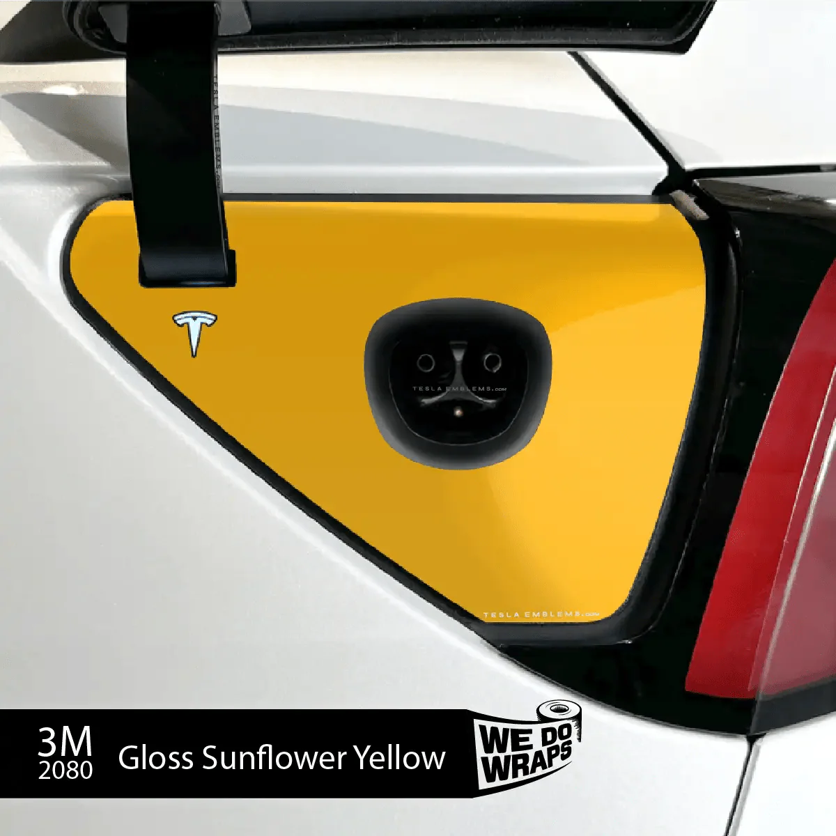 3M Gloss Sunflower Yellow Tesla Charge Port Wrap | Model Y