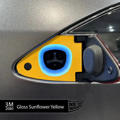 3M Gloss Sunflower Yellow Tesla Charge Port Wrap | Model S