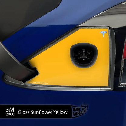 3M Gloss Sunflower Yellow Tesla Charge Port Wrap | Model X