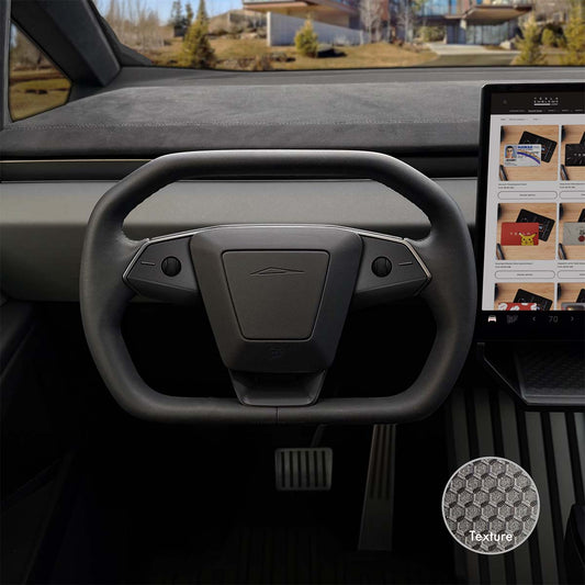 3M Matrix Black Tesla Steering Wheel Trim Decal Kit (3pcs) | Cybertruck