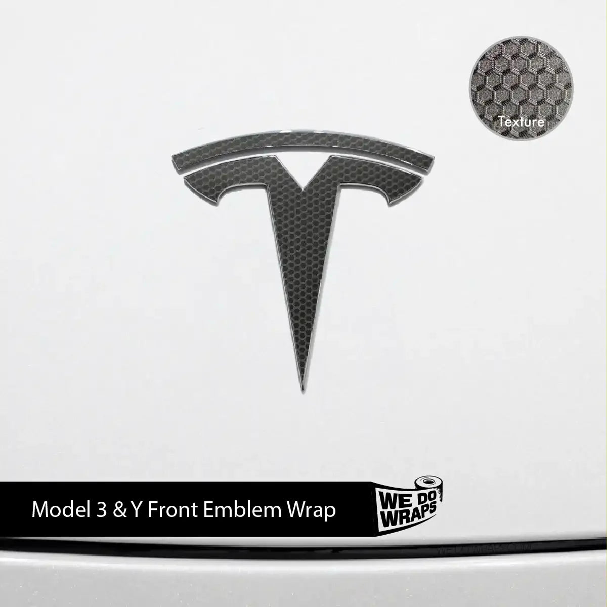 3M Matrix Black Tesla Emblem Decals (Front + Back) | Model 3