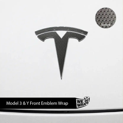 3M Matrix Black Tesla Emblem Decals (Front + Back) | Model 3