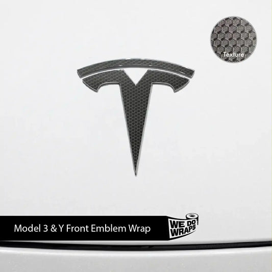 3M Matrix Black Tesla Emblem Decals (Front + Back) | Model 3