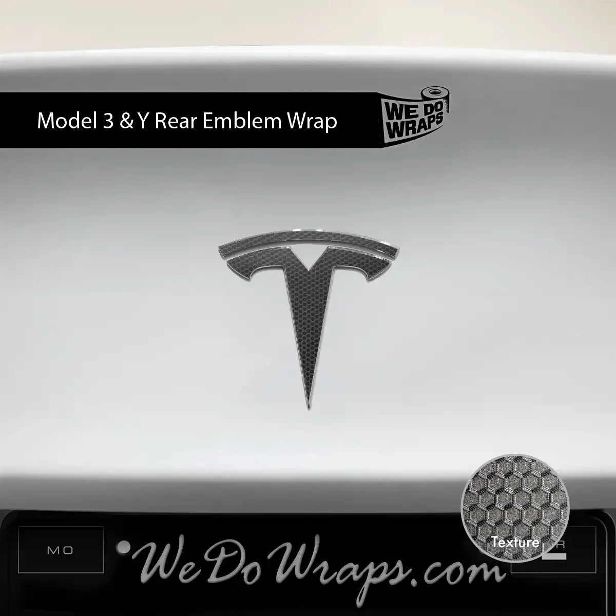 3M Matrix Black Tesla Emblem Decals (Front + Back) | Model 3