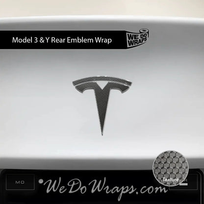 3M Matrix Black Tesla Emblem Decals (Front + Back) | Model 3
