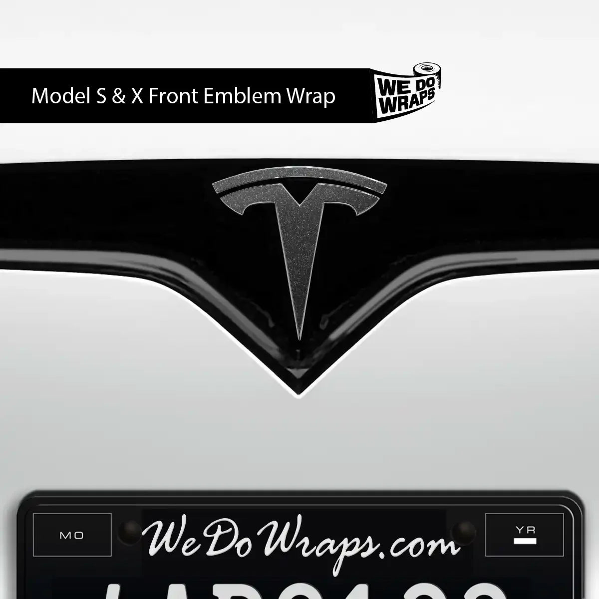 3M Matte Black Metallic Tesla Emblem Decals (Front + Back) | Model S