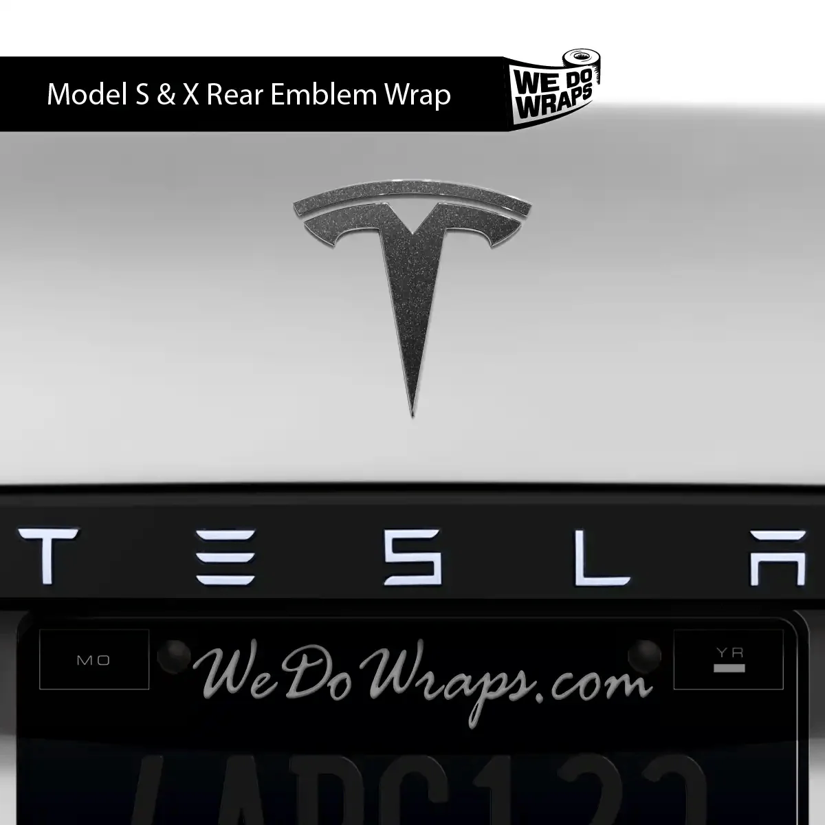 3M Matte Black Metallic Tesla Emblem Decals (Front + Back) | Model S