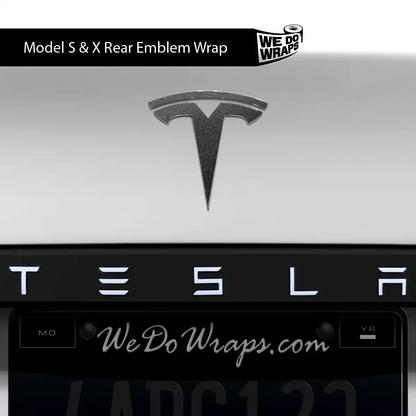 3M Matte Black Metallic Tesla Emblem Decals (Front + Back) | Model S