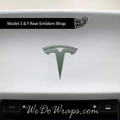 3M Matte Military Green Tesla Emblem Decals (Front + Back) | Model Y