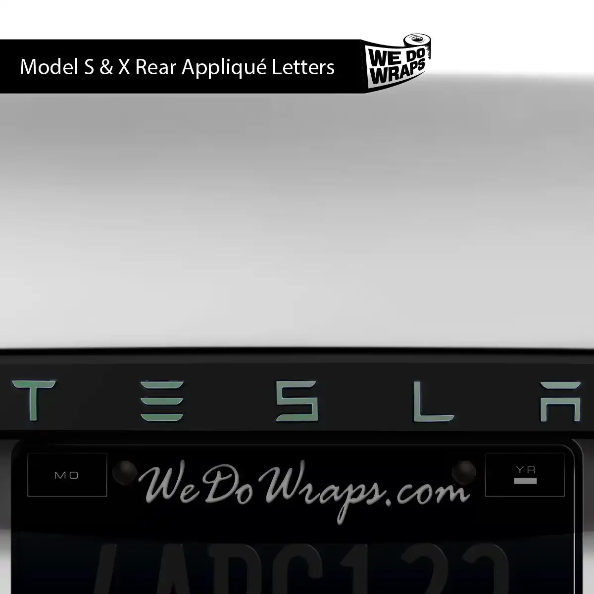 3M Matte Military Green Tesla Emblem Decals (Front + Back) | Model X