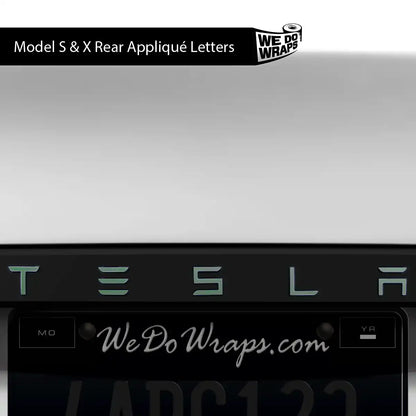 3M Matte Military Green Tesla Emblem Decals (Front + Back) | Model X