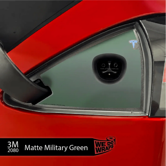 3M Matte Military Green Tesla Charge Port Wrap | Model S