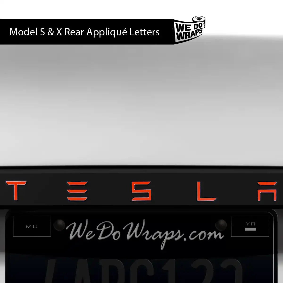 3M Matte Red Tesla Emblem Decals (Front + Back) | Model X