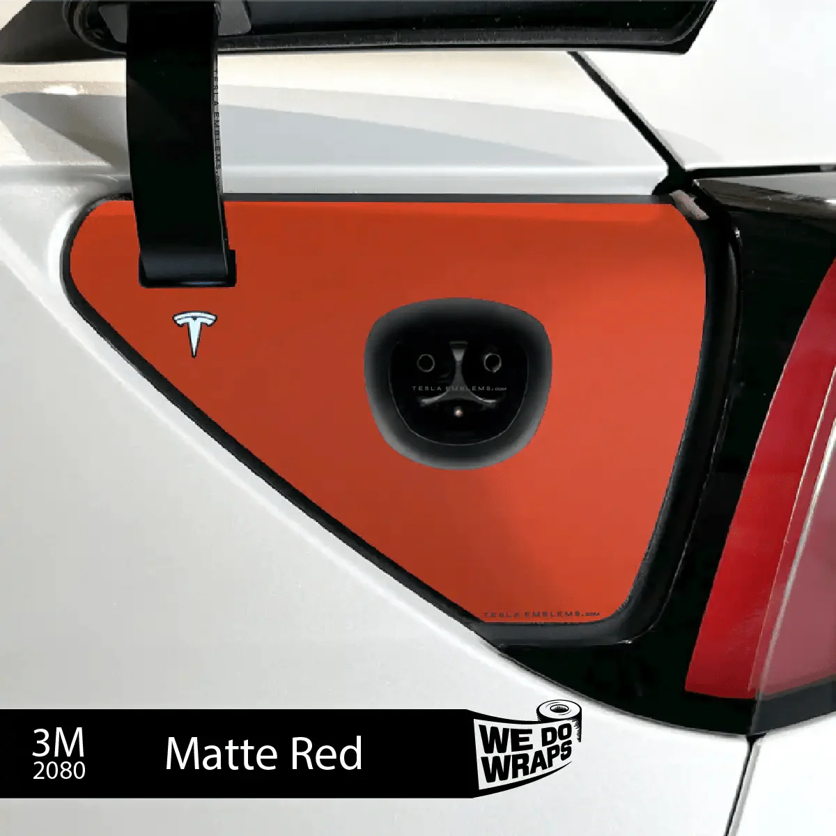 3M Matte Red Tesla Charge Port Wrap | Model Y