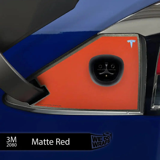 3M Matte Red Tesla Charge Port Wrap | Model X